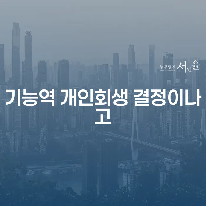기능역 개인회생 결정이나고